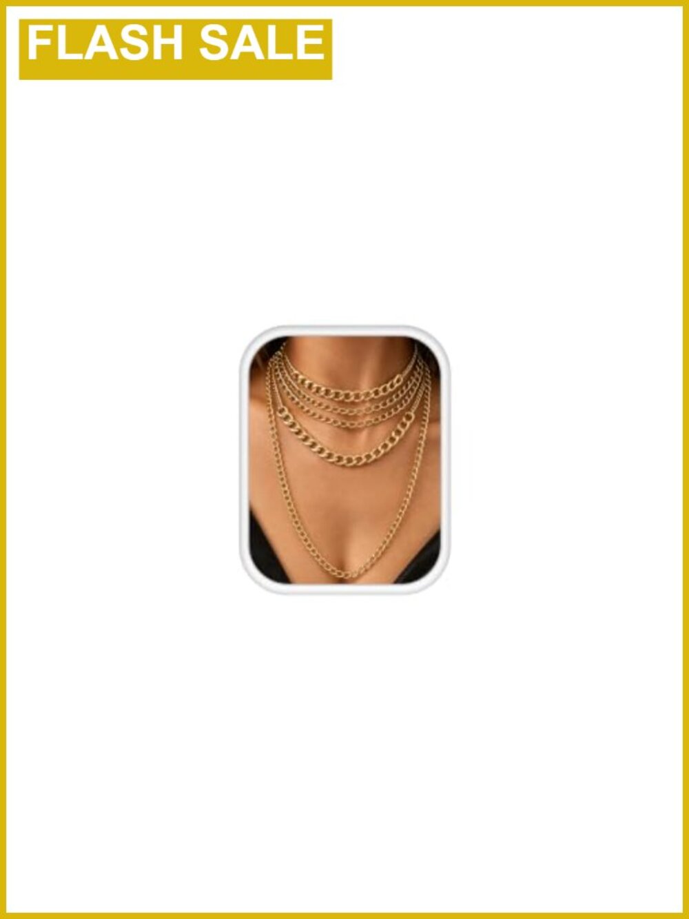 Layered Cuban Link Necklace Women Stacked Statement Jewelry Punk